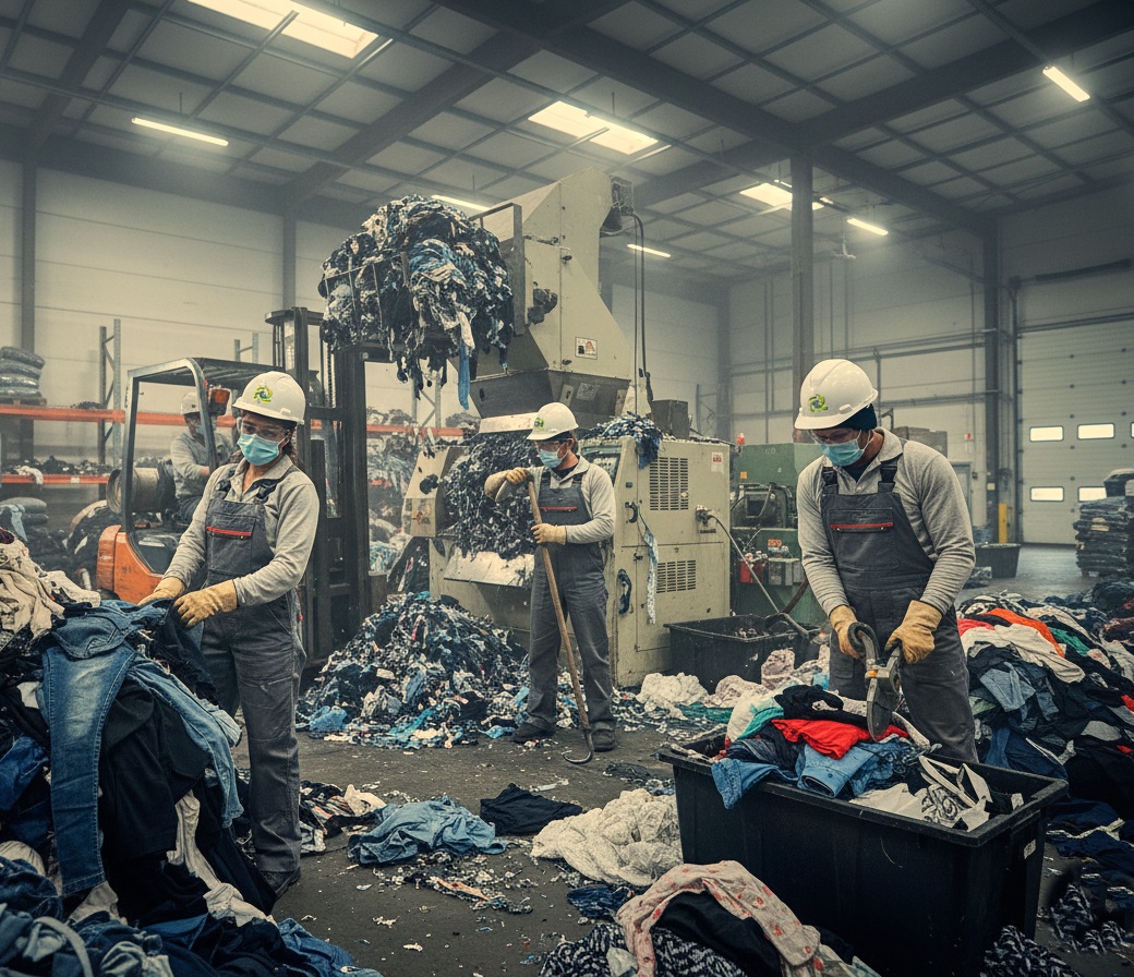 Proceso de destrucción de ropa